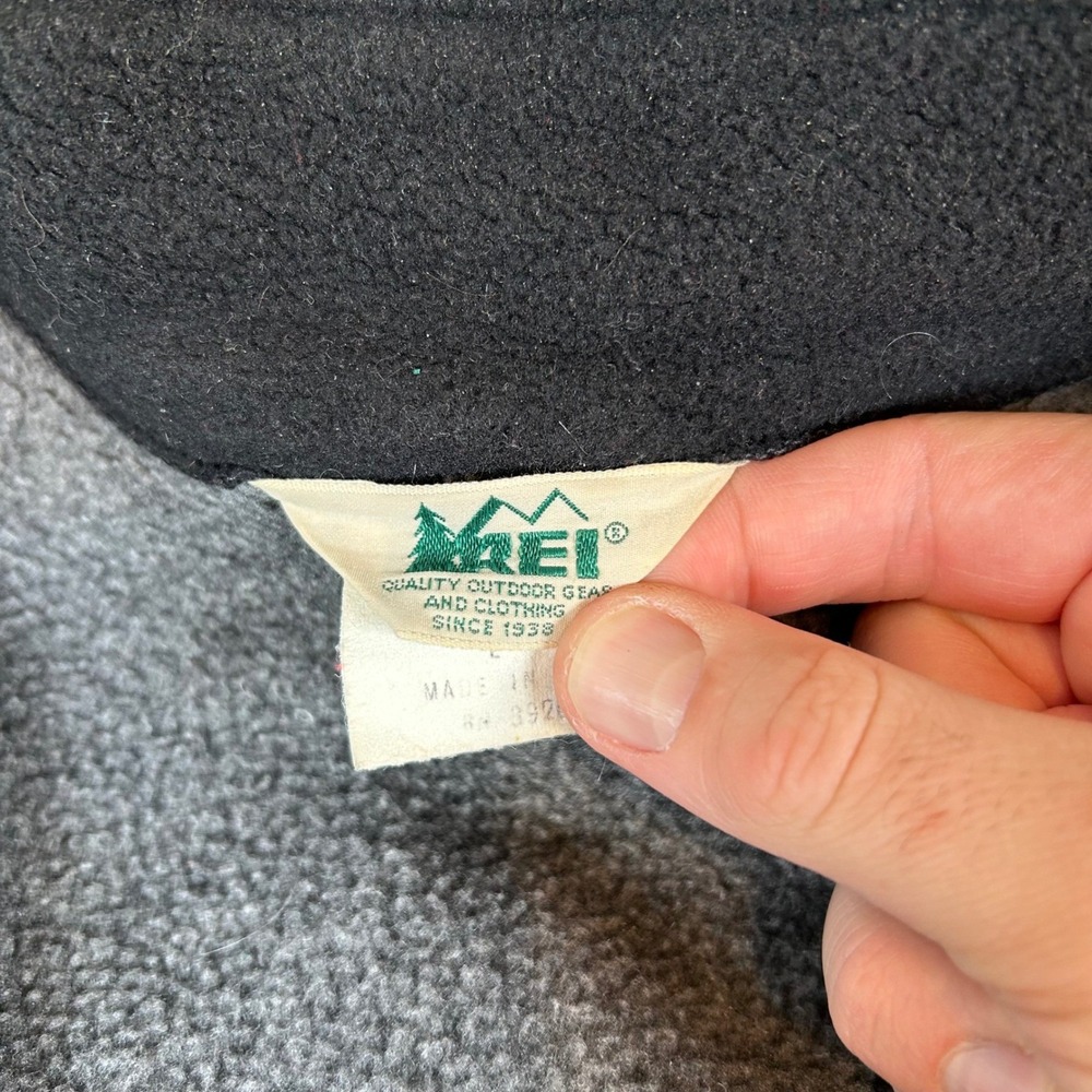 Vintage 90s REI Fleece Vest Men's Large Gray Full Zip Made in USA 38110200 CHA - Picture 5 of 14